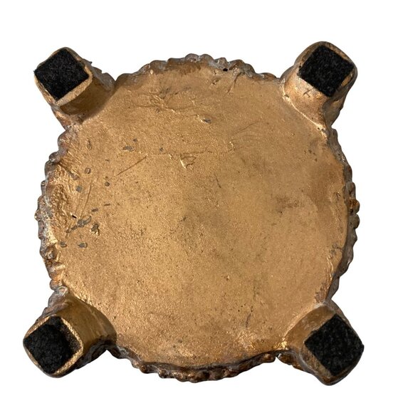 Purple Ceramic And Gold Tone Accents Decorative Bowl Container With Lid - Picture 7 of 9